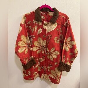 Vintage Small Garden Gear Leaf Pattern Barn Jacket Made in USA
